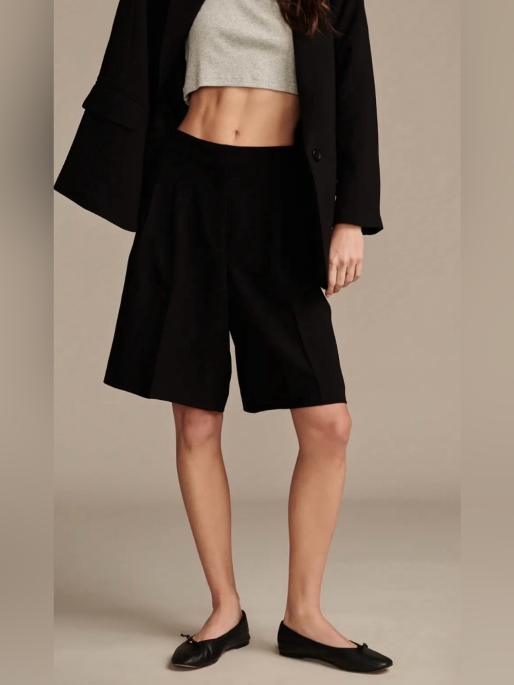Lucky Brand Pleated Longline Trouser Shorts - Picture 2 of 10